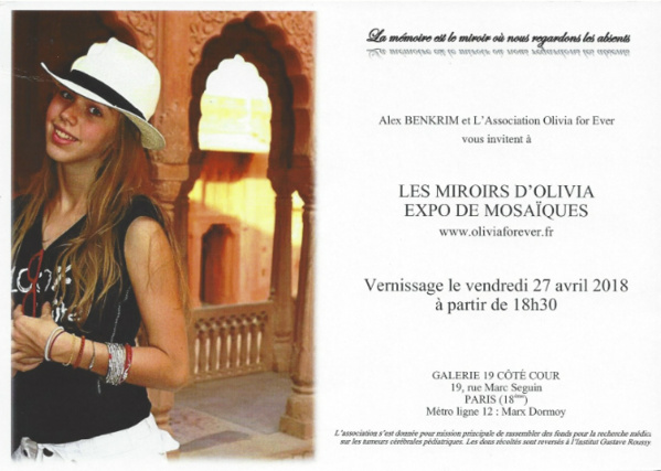 Belle affluence,  le 27 avril 2018 à notre expo-vente de mosaïques “Les miroirs d'Olivia” au profit de la recherche médicale 