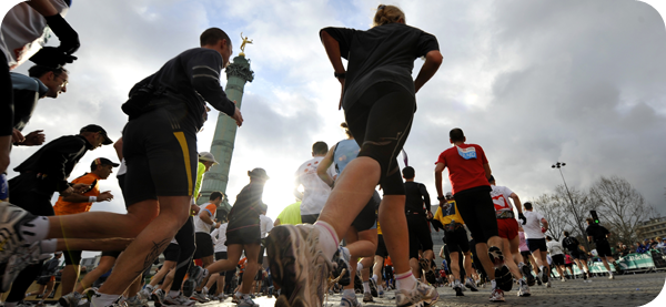 COURIR POUR OLIVIA FOR EVER.  Plusieurs coureurs, aux couleurs de notre association,  ont participé au 38ème Marathon de Paris