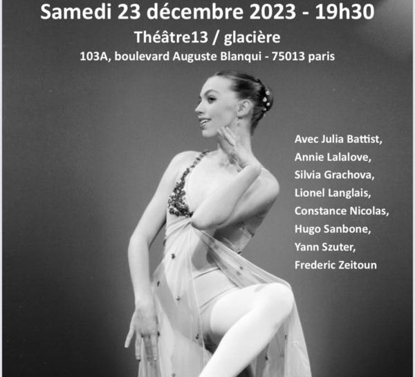 Samedi 23 décembre 2023: spectacle-hommage à Olivia au Théâtre 13/Glacière 