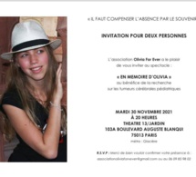 Mardi 30 novembre 2021: spectacle-hommage à Olivia au Théâtre 13/Jardin.  