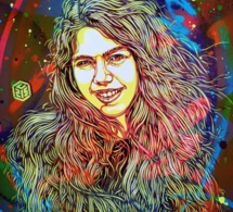 Le portrait d'Olivia réalisé par l'artiste pochoiriste Christian Guémy, alias C215