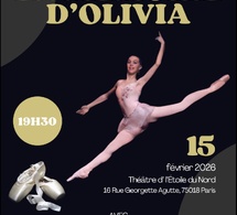Dimanche 15 février 2026: spectacle-hommage à Olivia au Théâtre de l'Etoile du Nord, à l'occasion de la Journée mondiale dédiée aux cancers pédiatriques